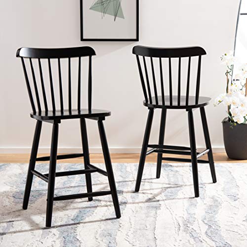 Safavieh Home Collection Galena Spindle Back Black Counter 24-inch Stool (Set of 2)