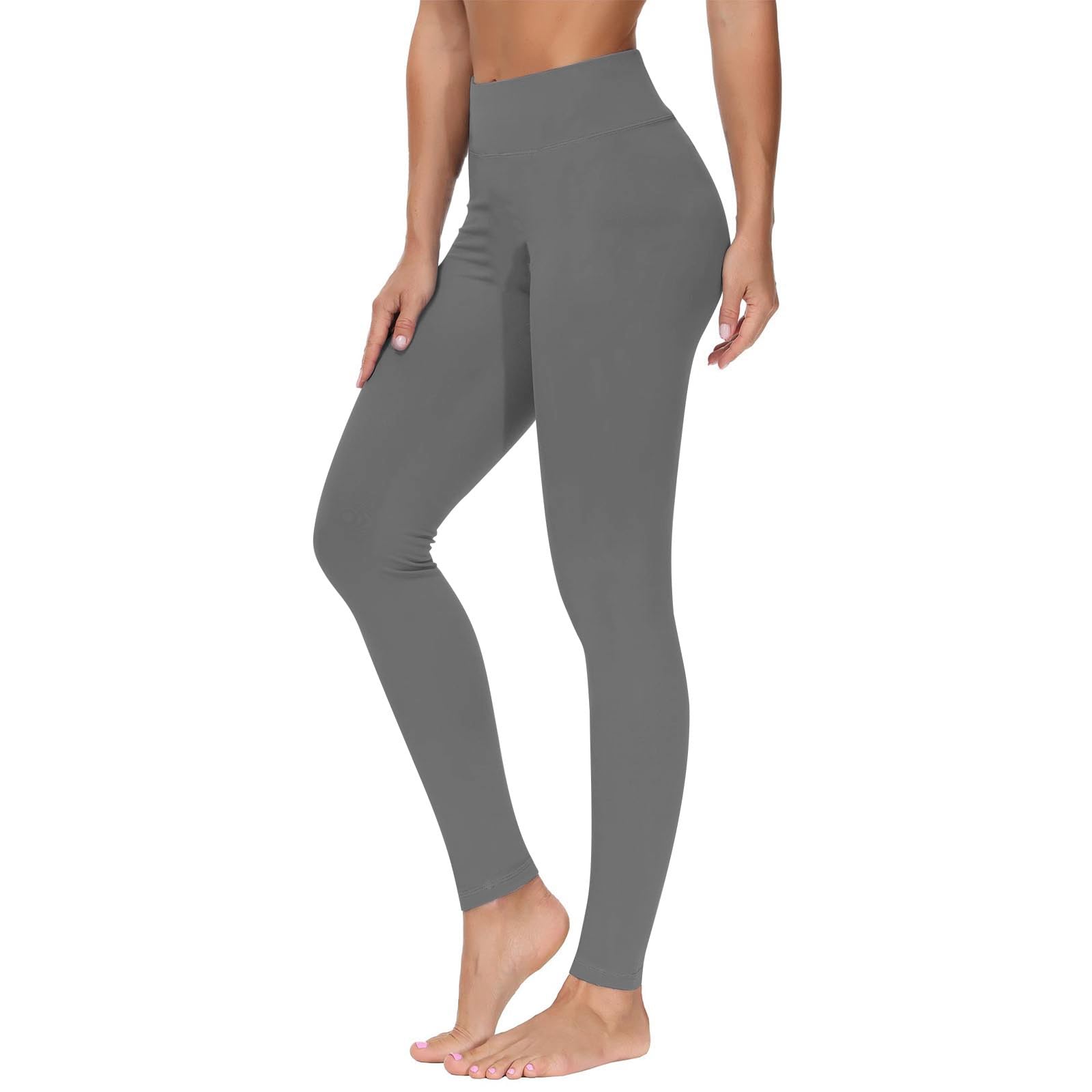 Black of Friday Deals for Women High Waisted Leggings for Women Trendy No See Through Slim Tummy Control Pant Casual Solid Cycling Workout Yoga Pants Womens Pants