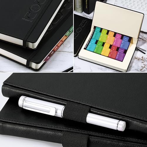 2025-2026 Planner - Planner 2025-2026 with Pen Loop, July 2025 - June 2026, to Achieve Your Goals & Improve Productivity, Thick Paper, 40 Note Pages, Inner Pocket, 5.75" x 8.25" - Black