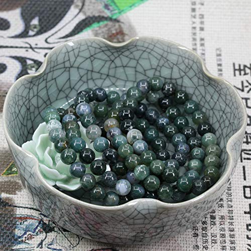 Keleny Natural Green Prehnite Gemstones 8mm Round Beads Crystal Stretch Bracelets 7 Inch Unisex