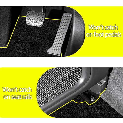 TISHIJIE Floor Mats for Cars, Trimmable Design All Weather Floor Mats, Universal Fit Automotive Floor Mats for Cars Trucks SUVs, Car Mats Front Mats 2PC (Black)