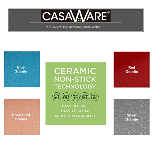 casaWare Loaf Pan 9 x 5-Inch Ceramic Coated Non-Stick, Blue Granite, standard