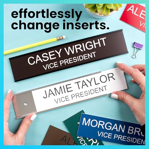 ExcelMark 2" x 8" Custom Engraved Name Plate with Square Corners