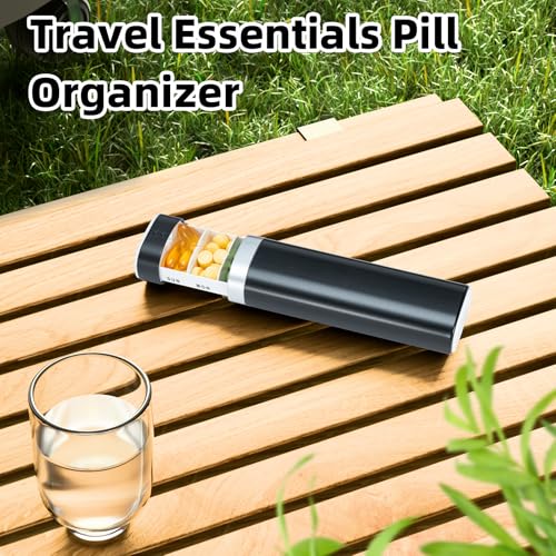 Betife Weekly Pill Organizer 7 Day, Daily Pill Box, Travel Pill Case, Cute Pill Holder, Drawer-Shaped Medicine Box to Hold Vitamins, Medicines, Supplements, Pills Organizer(Black)