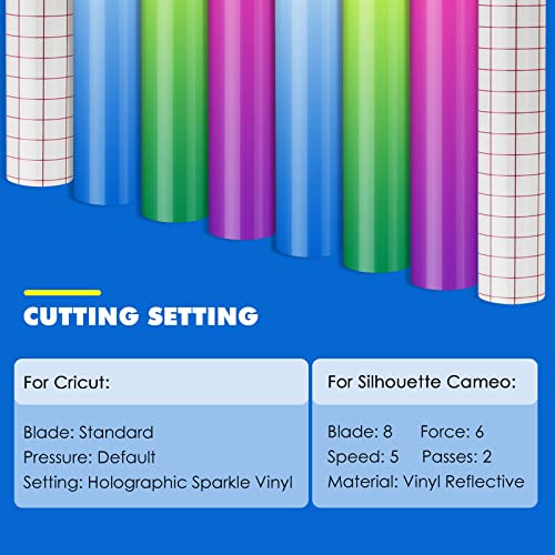 HTVRONT Permanent Adhesive Vinyl Sheets for Cricut Machine, 40 Sheets 12" x 12" Permanent Vinyl Bundle for Cups, Decals, Craft Projects