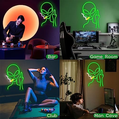 HAJAE Alien Cowboy Neon Sign, Dimmable Led Neon Signs for Wall Decor Bedroom Man Cave Game Room Home Bar Party Decor, Led Alien Neon Light for Birthday Christmas Gift (Alien Cowboy)