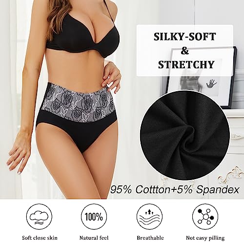 MEIDAYAI 8 Pack Women's Underwear Cotton Underwear Pack High Waist Tummy Control C Section Recovery Full Coverage Briefs in Plus Size