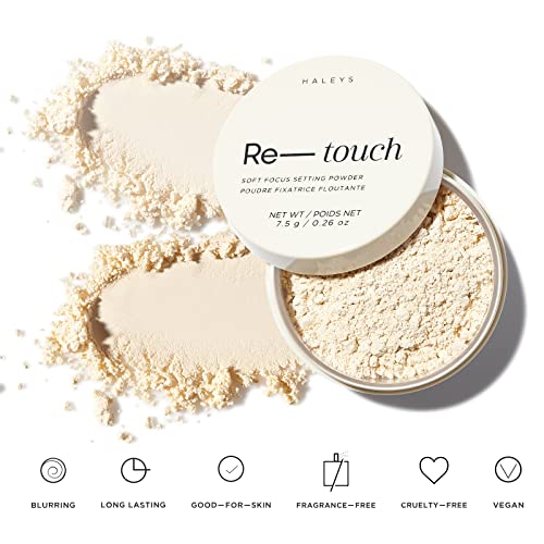HALEYS Re-touch Setting Powder VEGAN + CRUELTY-FREE, Ultra-Blurring, Lightweight, Non-Caking, Nourishes, Smoothens for Filter-Like Finish, Soft Focus Translucent Loose Powder (Fair Shade)