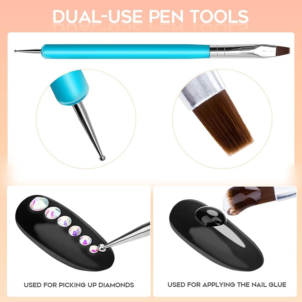 Modelones Builder Nail Gel Kit - Clear Extension Kit Hard Gel for Nails 2oz Strengthen Acrylic Manicure Art Set with 100PCS Dual Forms and Dual-use Acrylic Brush Professional DIY at Home