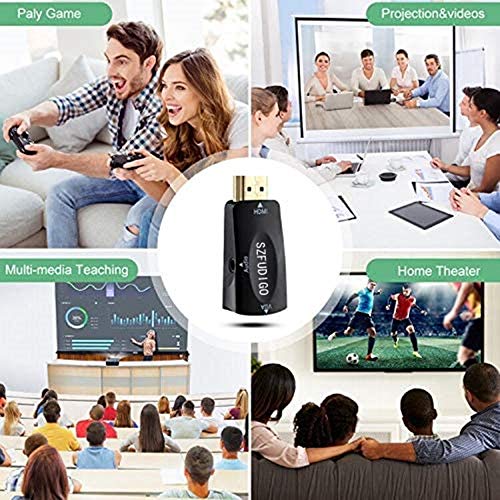 FDG SZFUDIGO HDMI to VGA Adapter, 3.5mm Audio, Gold-Plated, Compatible with PC, Monitor, Projector, 1920x1080@60Hz, 1080p Full HD, Black