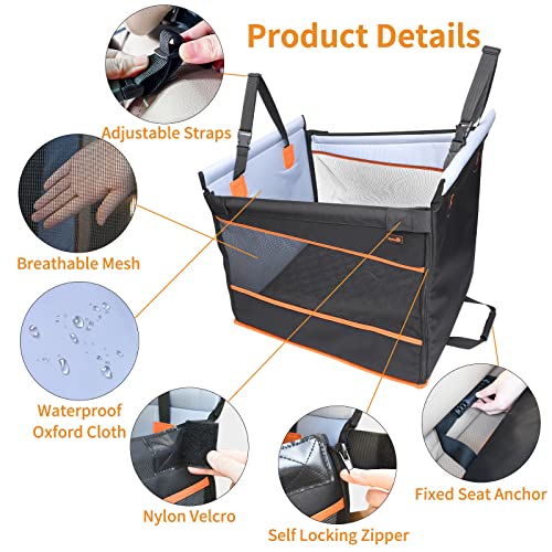 LOOBANI Dog Car Seat for Medium Large Dogs, Seat Extender for Dogs, with Waterproof Pee Pad and Pet Seat Belt, Provide Your Pet a Comfortable and Safety Travel Car Seat
