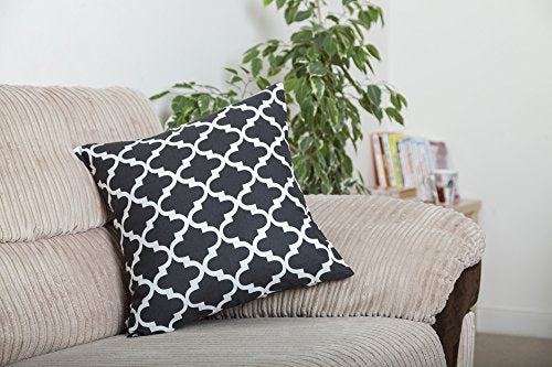 TreeWool 2 Pack Trellis Accent Decorative Cotton Throw Pillow Covers (22 x 22 Inches, Yellow)