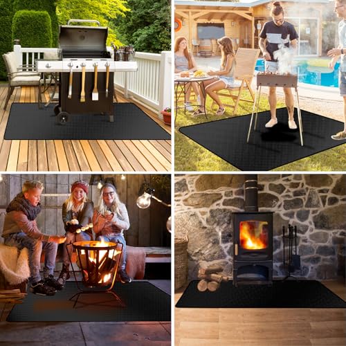 Demiwise 48X36in Grill Mats for Outdoor Grill,Waterproof,OilProof,Fireproof,Fits Most Grills, Smokers, Griddles and Outdoor Charcoal, Flat Top,Deck and Patio Protector