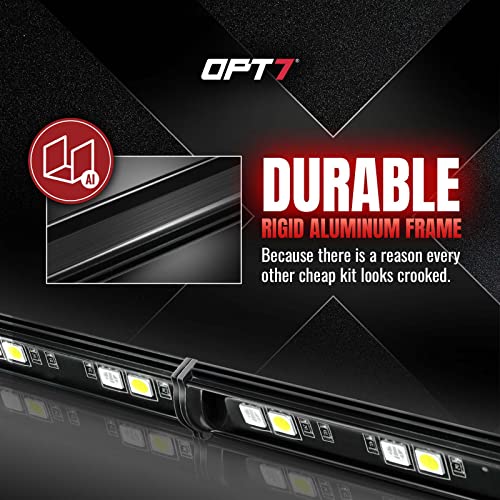 OPT7 48" Redline Parlux Standard LED Tailgate Light Bar w/Red Turn Signal - IP67 Weatherproof Rigid Aluminum Frame Light Strip for Colorado Frontier Ranger - Full Function Reverse Brake Running