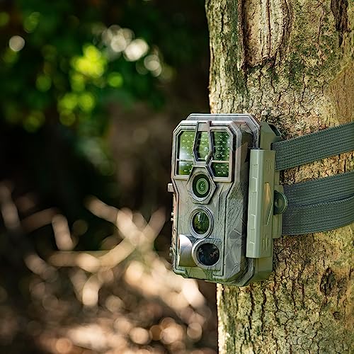 GardePro E5 Trail Camera, 48MP 1296p, Game Camera with Ultra Fast 0.1s Motion Activated, 100ft Night Vision, 90ft Detection Distance for Outdoor Wildlife Scouting, Hunting, Camo