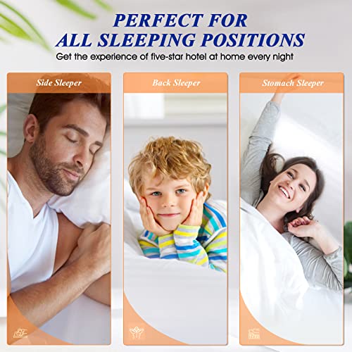 SEMZSOM Hotel Pillows for Sleeping Standard Size Set of 2, Soft Down Alternative Pillow for Side, Back or Stomach Sleeper, Light Grey