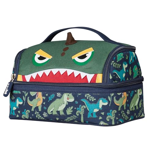 NOHOO Kids Lunch Bag, Insulated lunch bag Cooler Reusable Bilayer Lunch box tote for Women, Girls, Men, Boys, Schools, Offices, Work, Travel, Picnic,Party(Dinosaurs)