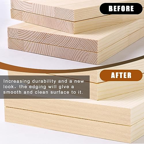 Birch Plywood Veneer Roll Wood Veneer Edge Banding,7/8 inch*25ft Edge Banding, Iron on with Hot Melt Adhesive, Flexible Wood Tape Sanded to Perfection. Easy Application Wood Edging