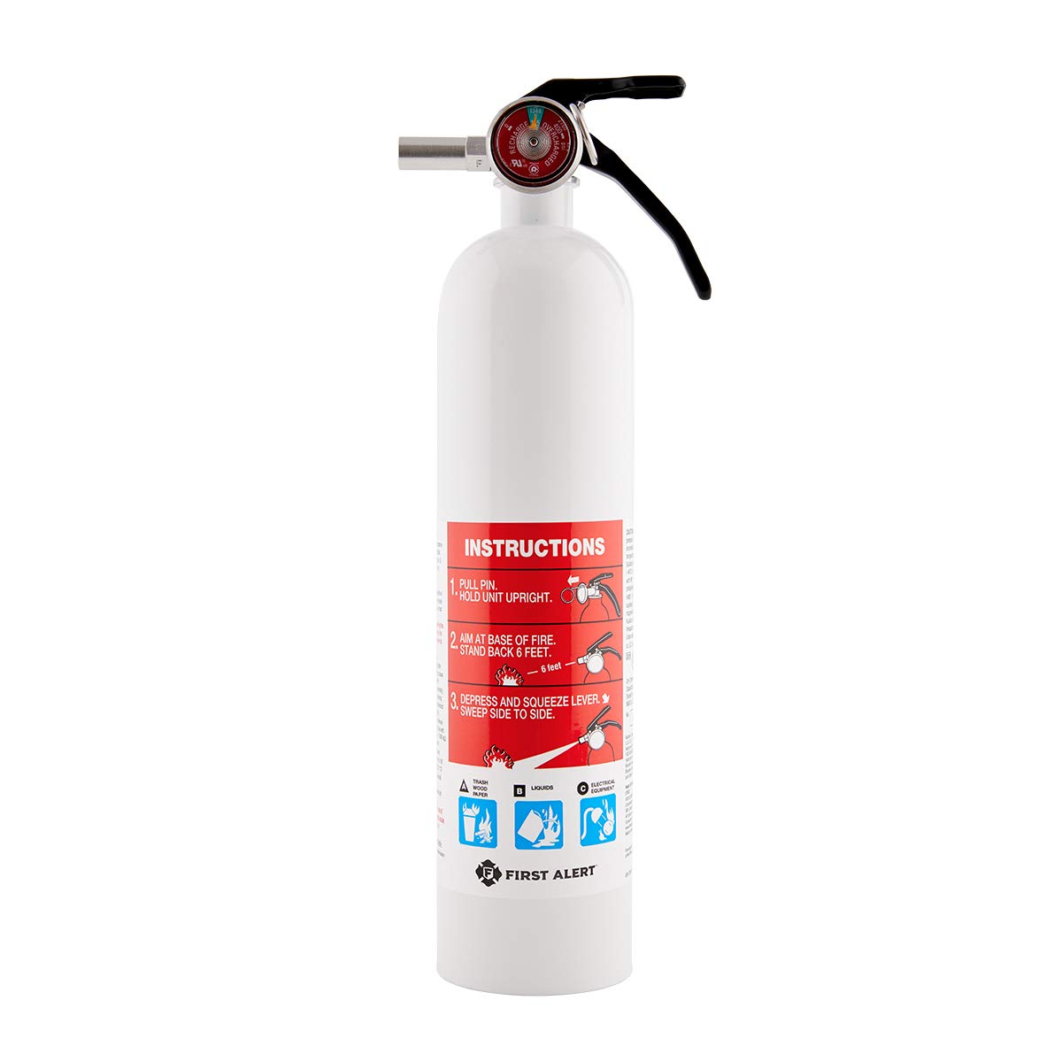 First Alert Fire Extinguisher | Marine Fire Extinguisher, White, FE1A10GR, 1-Pack, 14"