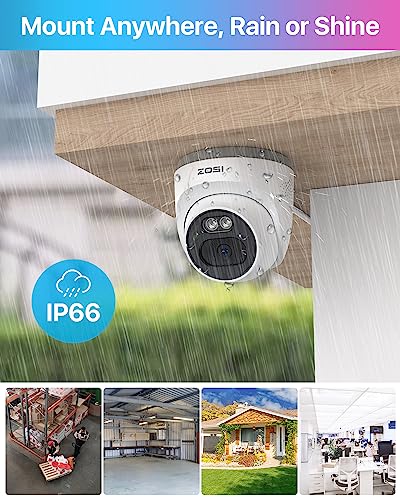 ZOSI C220 4MP QHD 2.5K Add-On PoE IP Camera Outdoor, 1440p Surveillance Outdoor Camera to Home Security System, Only Work with Our PoE NVR, 100ft IR Night Vision, AI Human Detection, One-Way Audio