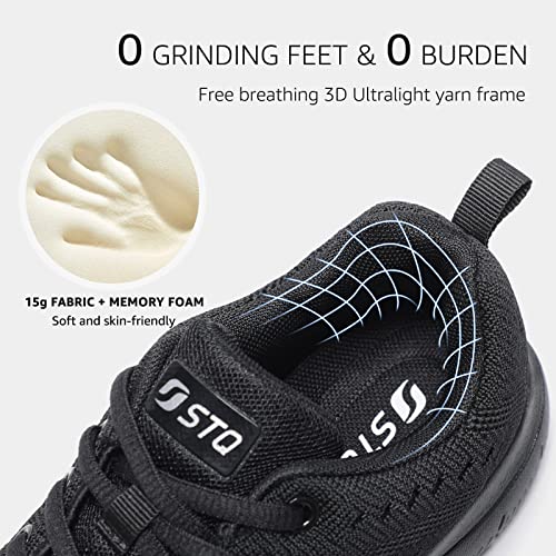 STQ White Tennis Shoes Women Athletic Walking Shoes Casual Mesh Comfortable Jogging Sport Work Sneakers White US 6.5