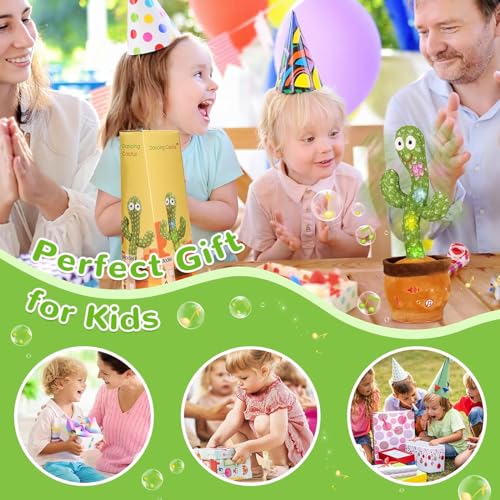 Emoin Dancing Cactus Talking Cactus Toy, Cactus Baby Toy Singing Children's Song+Box,Mimicking Cactus Recording &Repeating What You Say,Electronic Educational Toys for Children Playing