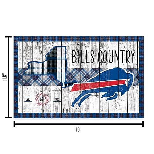 Rico Industries NFL Football Buffalo Bills This is Bills Country 11" x 19" Home Décor Wood Sign