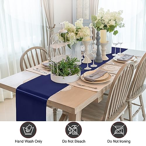 BDDC Blue Table Runner 12x108 Inch - 4 Pack Satin Table Runners, Smooth Table Runner for Party Wedding Banquets Birthday