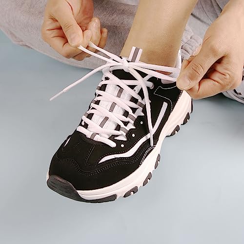 ZHENTOR 3 Pair Oval Shoe Laces,Shoelaces for Sneakers, Half Round 1/4" Athletic Shoelace for Sport/Running Shoes Boot Strings (white(3 pairs), 31"(80cm))