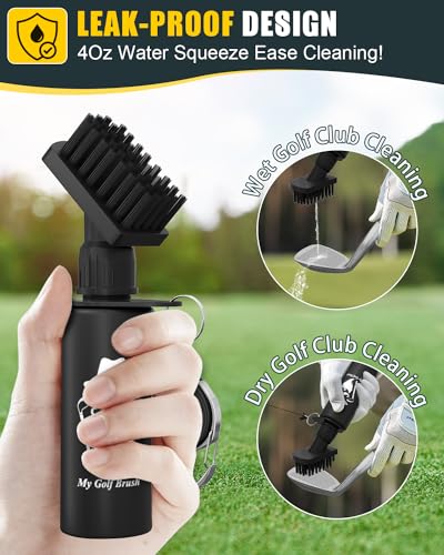 Golf Club Cleaner Brush with Water for Club Bag Balls Shoe Golf Club Brush Groove Brush Golf Club Cleaning Kit for Golf Bag Accessories Must Haves Personalized Gifts for Men Women Dad Son Boyfriend