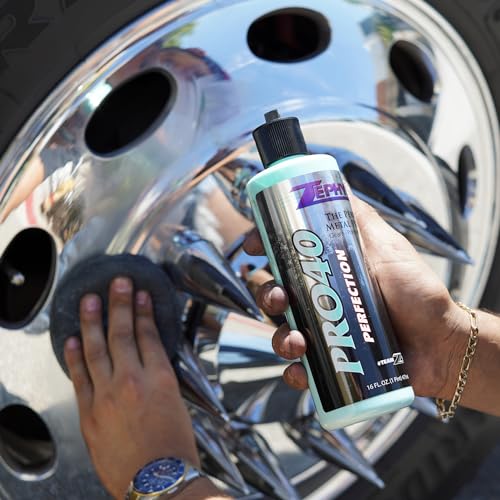 Zephyr Pro-40 The Perfect Metal Polish. for Chrome, Stainless Steel, Aluminum, Brass, Copper, Silver and Magnesium, Made in U.S.A. (8oz)