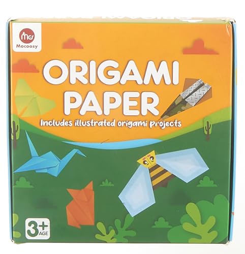 Mocoosy 224 Sheets Origami Paper Kit for Kids Ages 8-12, Square Color Folding Paper Set with 72 Pattern & Origami Book, Art and Craft Supplies Boys Girls 5-8 9-12 Car Travel Road Trip Game Activities