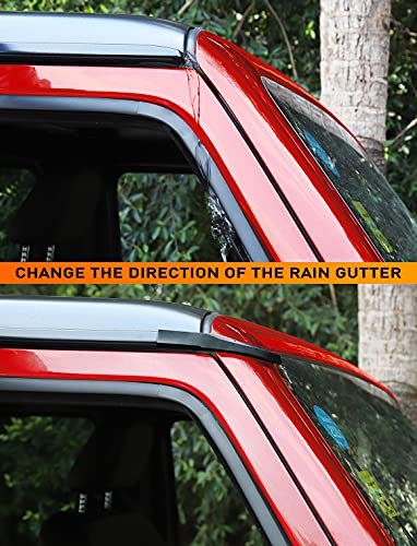 Savadicar Upgraded Version Rain Gutter Extensions, Roof Hardtop ABS Rain Groove Diverter, Rainwater Deflector Compatible with 2018-2024 Jeep Wrangler JL 4xe & Gladiator JT, Exterior Accessories, Black