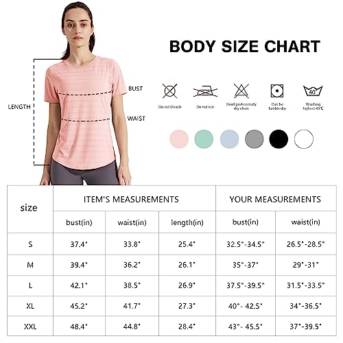 Libin Women's Short Sleeve T Shirts Workout Gym Athletic Running Casual Summer Tops Quick Dry Crewneck Yoga Sports Exercise Tee Shirt Loose Fit Light Purple, XXL