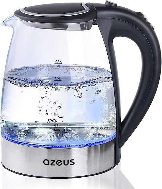 Azeus 1.8L Electric Kettle CX-817 - Fast Boil, Auto Shut-Off, Boil-Dry Protection, 360° Swivel Base - Stainless Steel Water Boiler for Tea, Coffee, and Hot Water