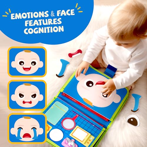 ULOVEME Busy Board for Toddlers - Montessori Toys for 1 2 3 4 Year Old Boys Girls Bithday Gift - Preschool Learning Toys Help Develop Fine Motor Skills - Toddler Travel Toys