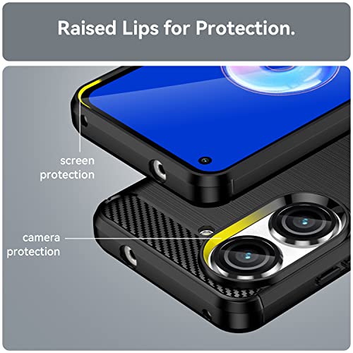 Osophter for ASUS Zenfone 9 Case,ASUS Zenfone 10H Case Shock-Absorption Flexible TPU Rubber Protective Cell Phone Cover for ASUS Zenfone 9(Black)