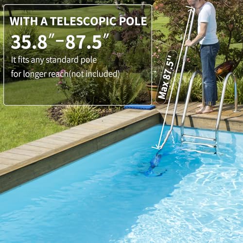 LANCHEZ Cordless Pool Vacuum with Strong Suction, Handheld Rechargeable Swimming Pool Cleaner with Powerful Suction up to 17.5 GPM for Inground and Above Ground Pools, Hot Tubs