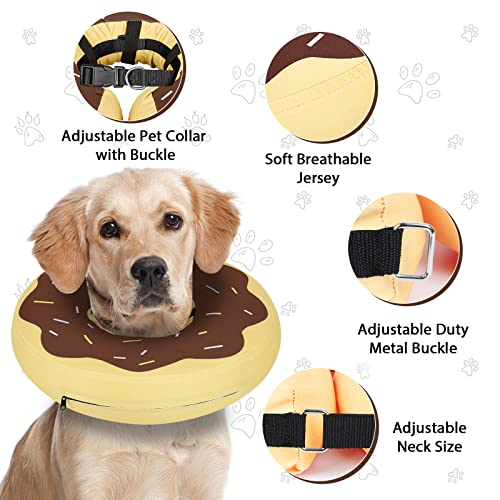 Dog Cone Collar for Small Medium Large Dogs for After Surgery, Pet Inflatable Neck Donut Collar Soft Protective Recovery Cone for Dogs and Cats-Alternative E Collar Does Not Block Vision-DarkBlue,XS
