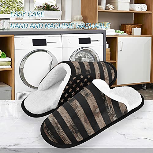 Umidedor Valentines Love Hearts Mens Slippers, Memory Foam Soft Non-Slip Indoor House Slippers Home Shoes For Bedroom Hotel Travel Spa