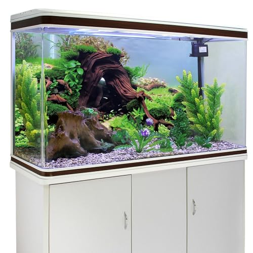 AWERT 72x16 inches Wood Aquarium Seaweed Aquarium Background River Bed & Lake Fish Tank Background Seagrass Aquarium Vinyl Background