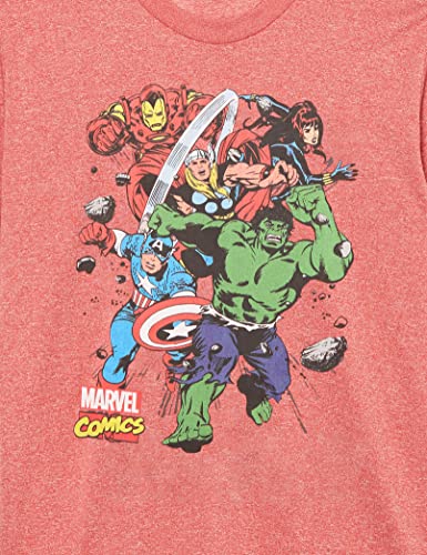 Marvel Kid's Starters T-Shirt, Red Heather, Small