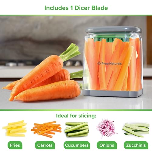 PrepNaturals 3-in-1 French Fry Cutter - Potato Cutter for Fries - Potato French Fry Cutter - French Fries Cutter - Vegetable Cutter - Food Chopper Manual Hand - Veggie Cutter - Vegetable Chopper