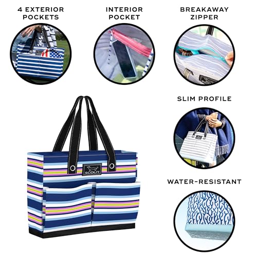 SCOUT Uptown Pocket Tote - Medium Multi-Use Tote Bag for Women, Nurses, Teachers, and Moms, 5 Pockets, Breakaway Zipper