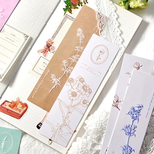 Doraking 20PCS Nature Flower Themed Paper Bookmarks for Book Lovers, Boxed Bookmarks Set as Gifts for Students