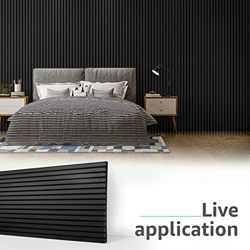 Art3d 2 Wood Slat Acoustic Panels for Wall and Ceiling - 3D Fluted Sound Absorbing Panel with Wood Finish - White Elm