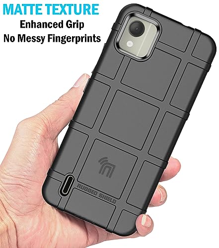 Nakedcellphone Case for Nokia C110 Phone, Special Ops Tactical Armor Rugged Shield Protective Cover [Anti-Fingerprint, Matte Grip Texture] - Black