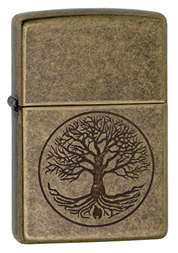 Personalized Zippo Lighter Classic Tree of Life Antique Brass - Free Engraving #29149 (Tree of Life)