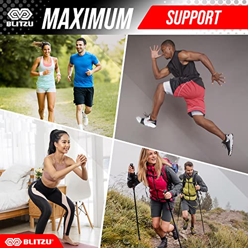 BLITZU 2 Pack Knee Brace, Compression Knee Sleeves for Men, Women, Running, Working out, Weight Lifting, Sports. Knee Braces Support for Knee Pain Meniscus Tear, ACL, Arthritis Pain Relief. Beige S