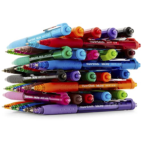 Paper Mate InkJoy 300RT Retractable Ballpoint Pens, Medium Point, 10 Ink Colors, 24 Pack (1951398)